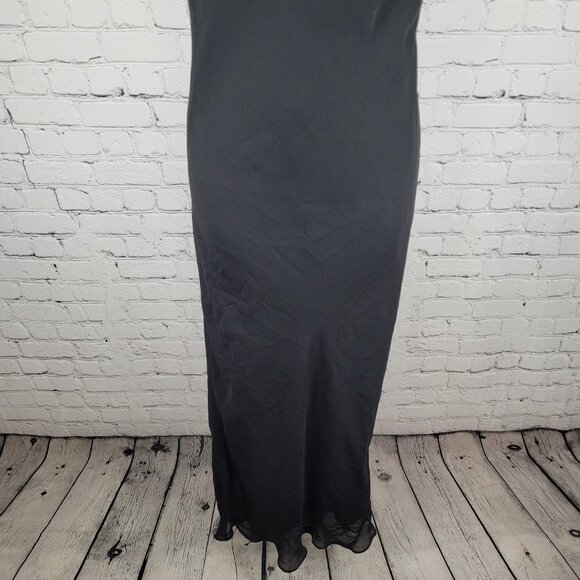 Celavie Collection Black Chiffon Rhinestone Maxi Dress USA Made Size Small S - Picture 7 of 14